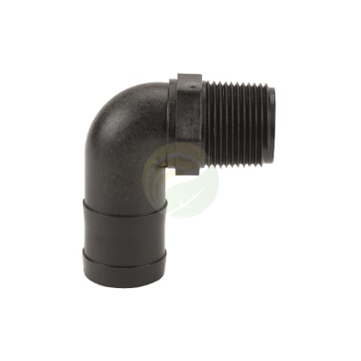 Banjo 1" x 1-1/4" Poly 90° Threaded Hose Barb Elbow (Sch 80)